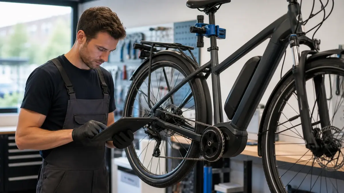 Display van een elektrische fiets met snelheidsweergave