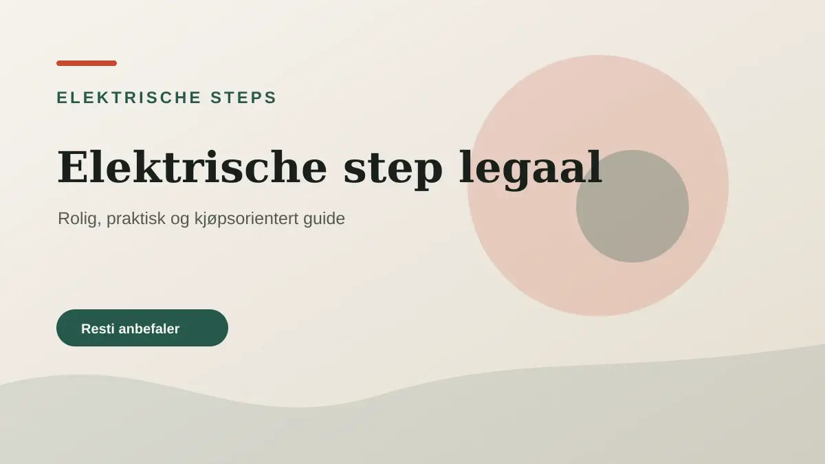 Elektrische step legaal — elektrische steps bij StekkerRit.nl